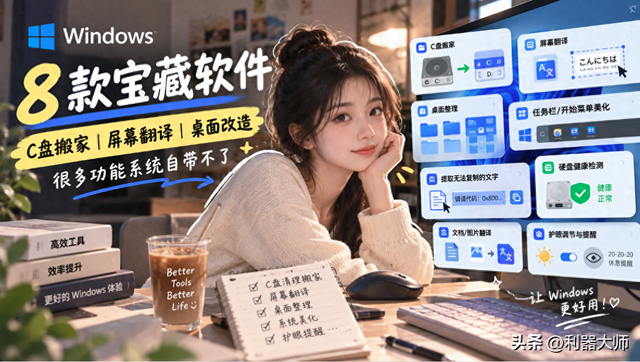 8 款Windows宝藏软件：C盘搬家、屏幕翻译、桌面改造，全部免费