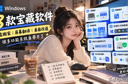 8 款Windows宝藏软件:C盘搬家、屏幕翻译、桌面改造，全部免费